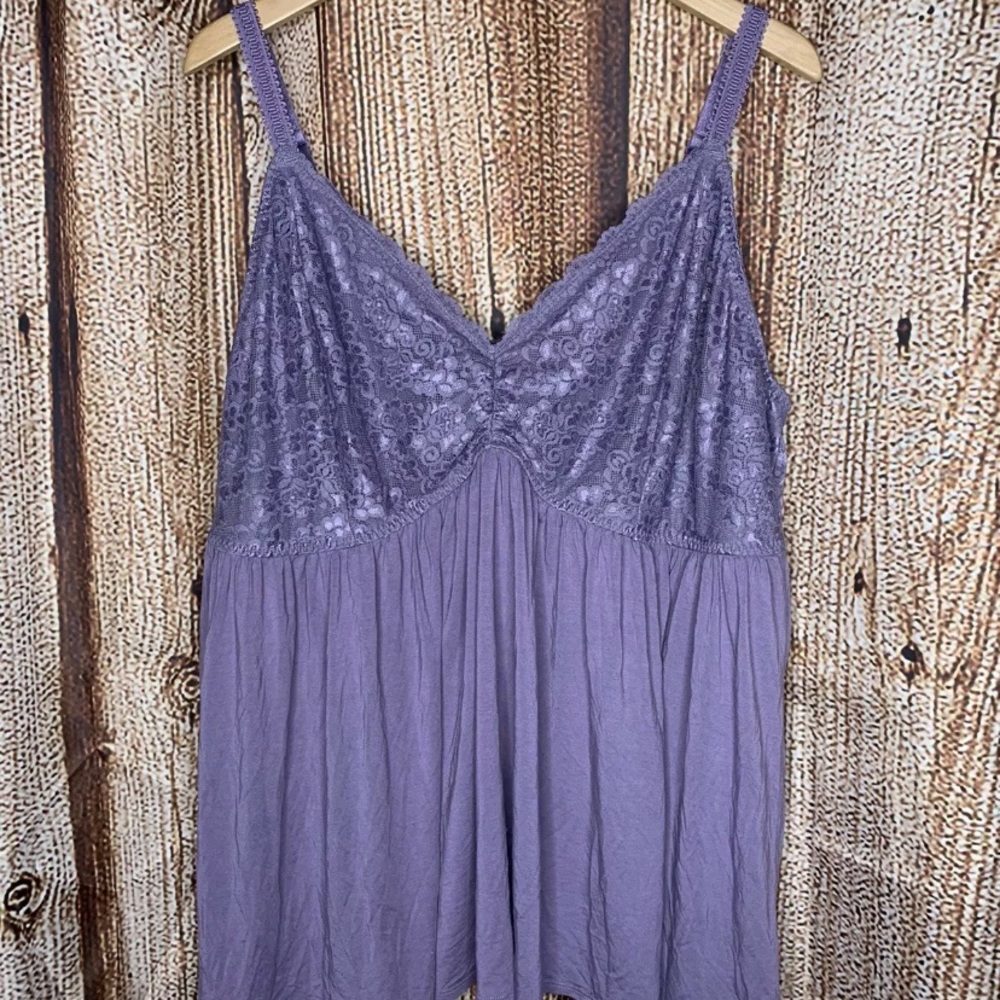 Torrid Sleep Lace Bust Babydoll Purple Top VNeck 5